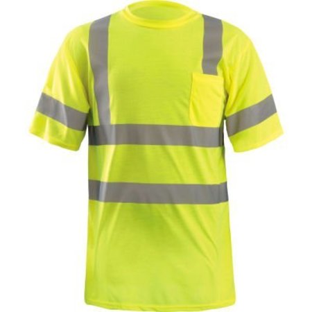 OCCUNOMIX OccuNomix Wicking T-Shirt W/ Sleeve Stripes, Class 3, ANSI, Hi-Vis Yellow, 3XL, LUX-SSETP3-Y3X LUX-SSETP3-Y3X